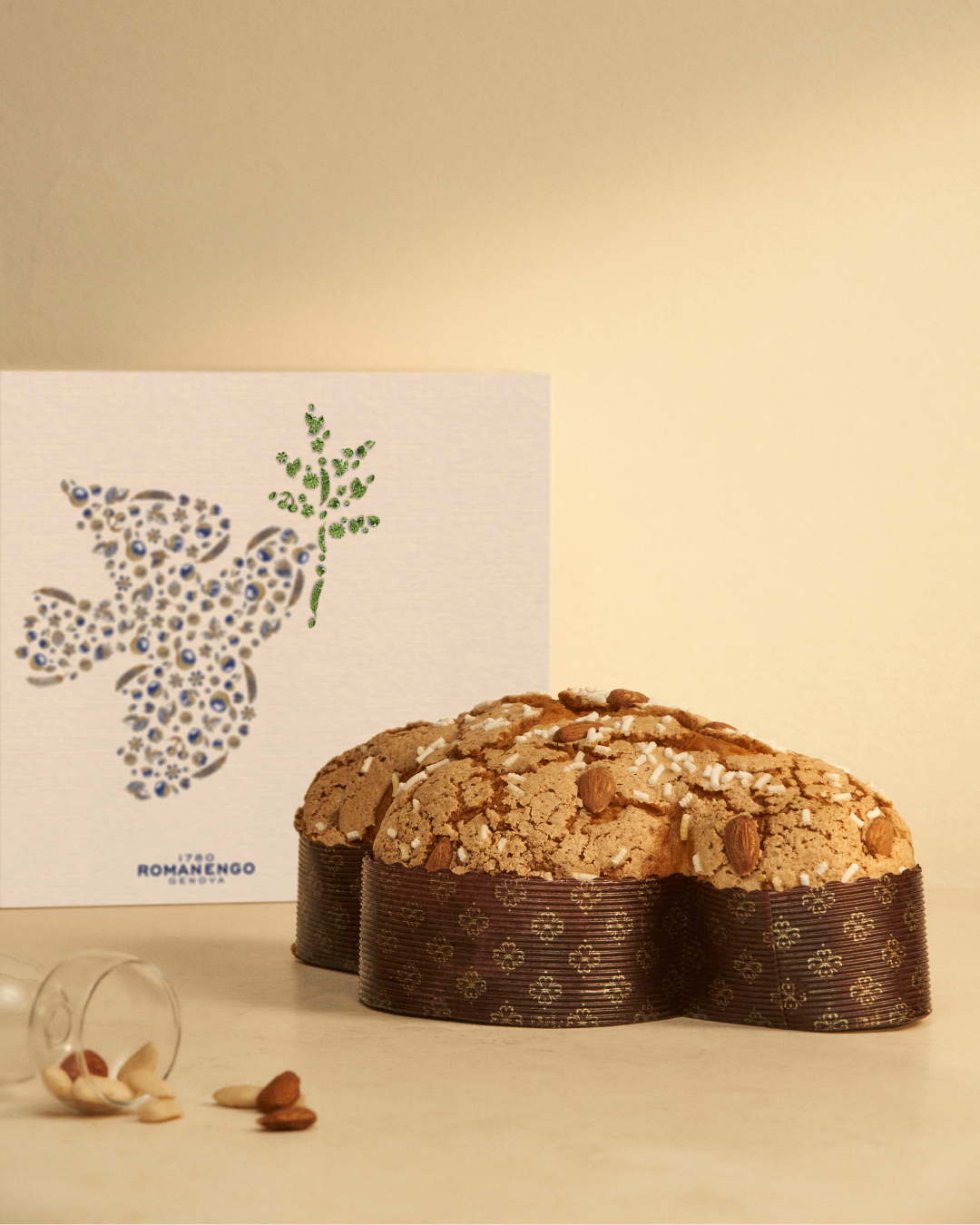 Artisan Colomba with Candied Clementines in a Wooden Box