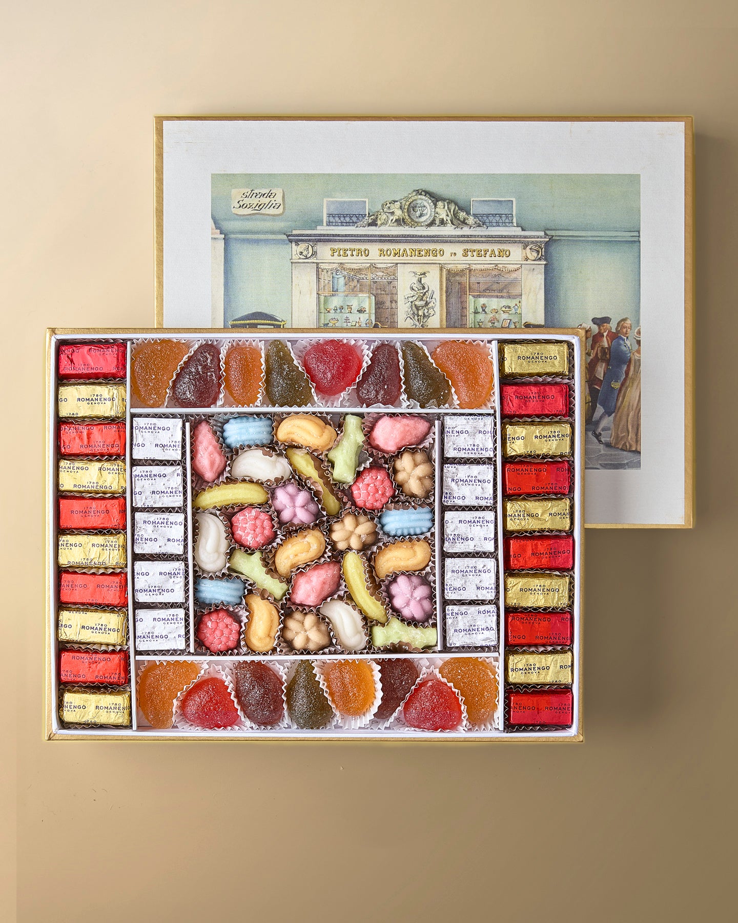 Box of Fondant and Chocolates with Velvet Trim