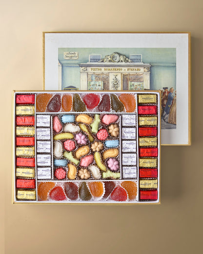 Box of Fondants and Chocolates with Velvet Trim