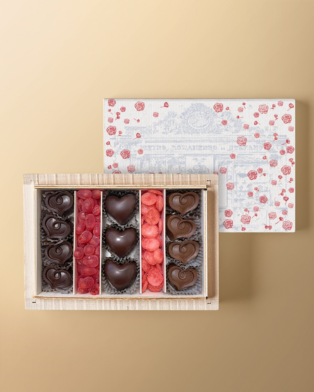 Valentine's Day Wooden Box Chocolate and Fondant