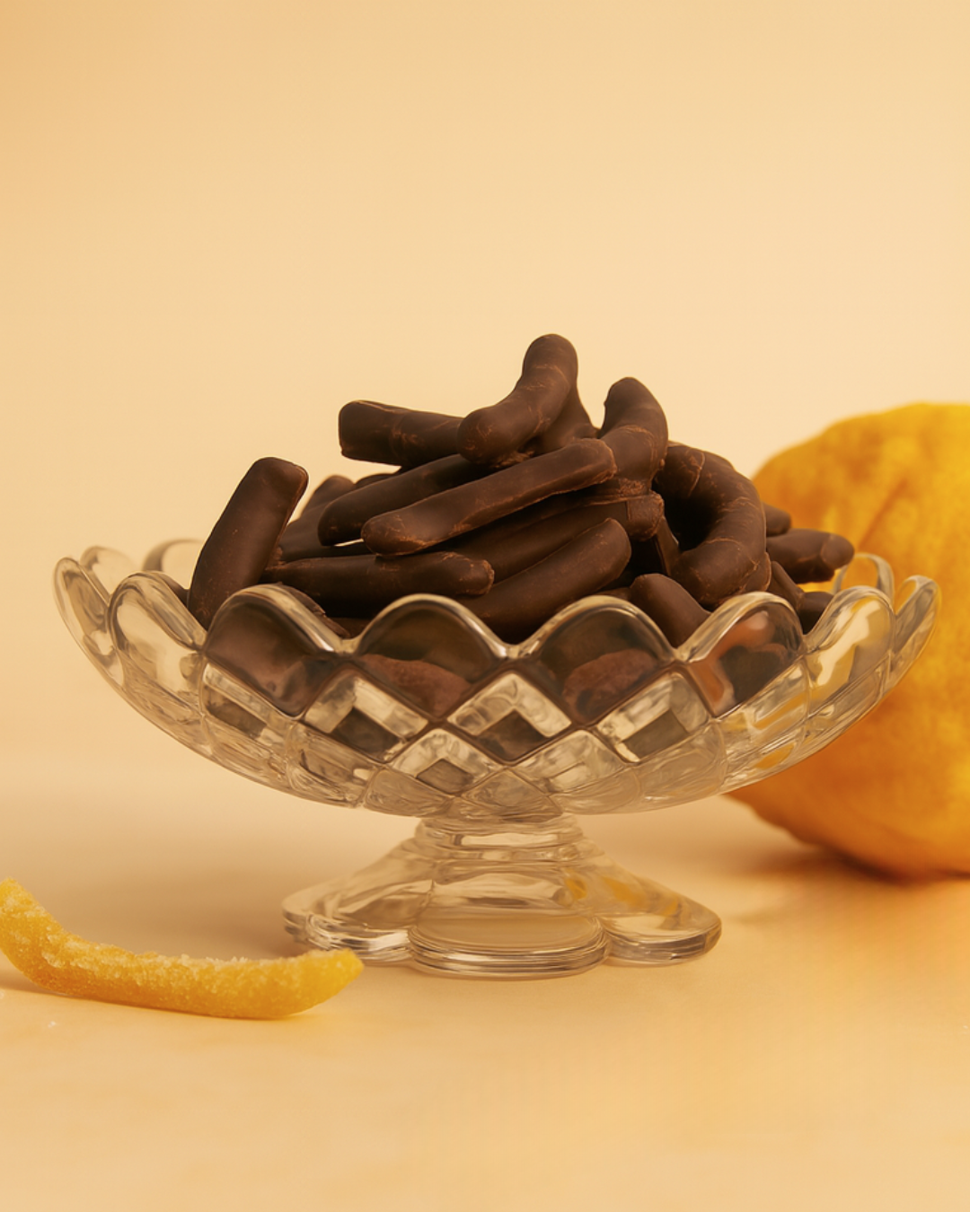 Lemon Peel Coated in Dark Chocolate 