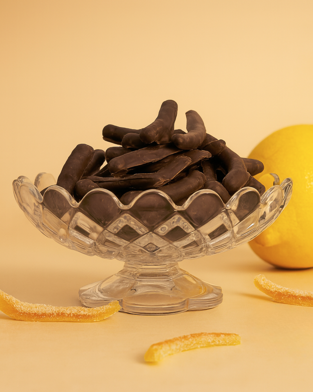 Lemon Peel Coated in Dark Chocolate 