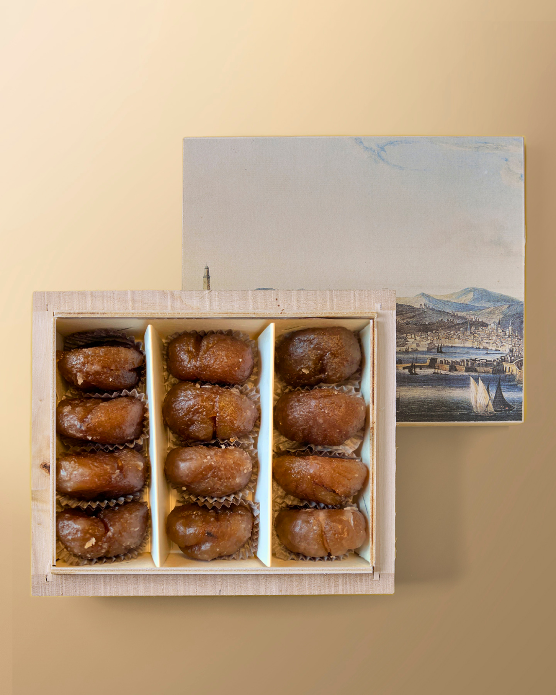 Wooden Box of Candied Chestnuts