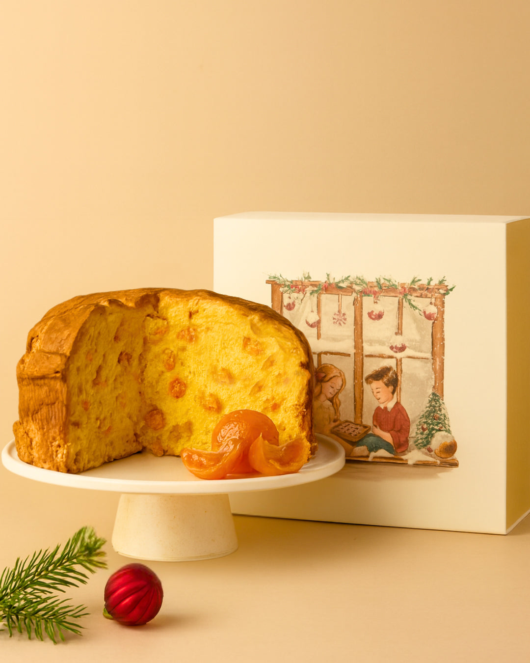 Artisanal Panettone with Candied Clementines – Wooden Box 1 kg